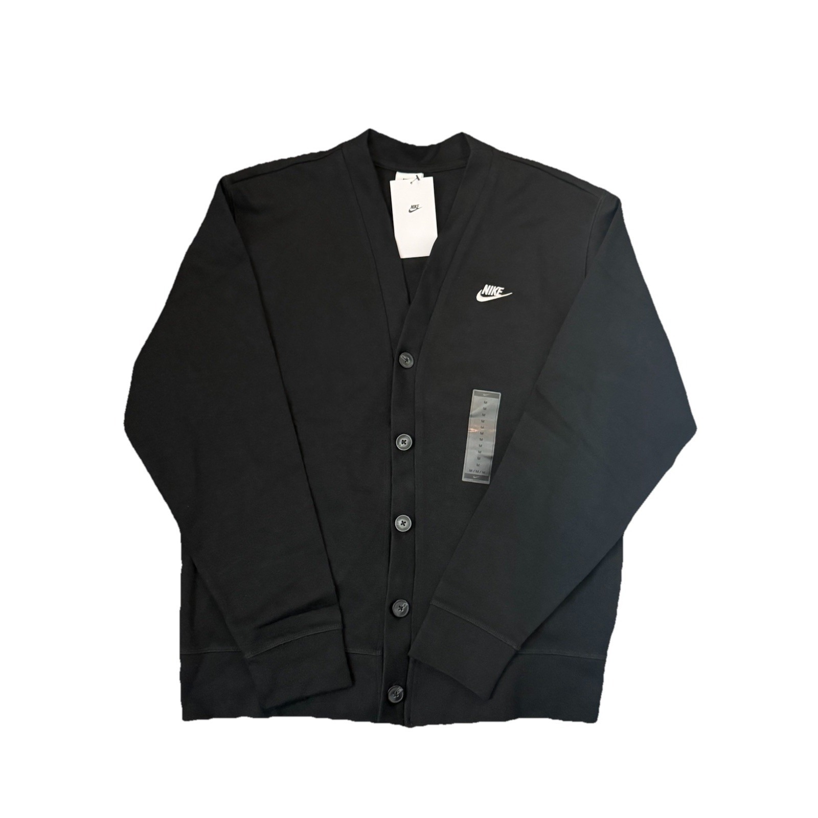 Nike Knit Fairway Cardigan Sweater Black Fn3898-010 Men's Size Medium